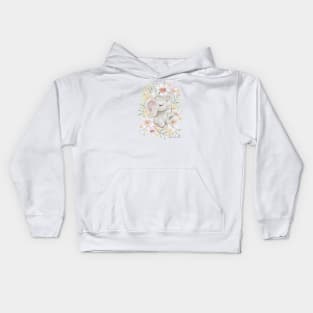 Flowerbed Elephant Kids Hoodie